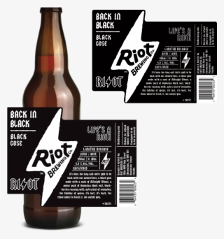 Riot Brewing Co Riot Beer Back In Black - Beer Bottle