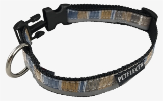 Petflect Blue Brown Vertically Striped Dog Collar - Strap
