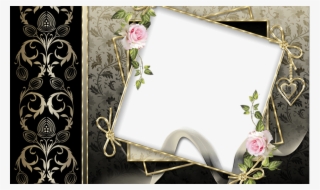 Transparent Elegant Black Gold Png Photo Frame Gallery - Floral Birthday Photo Frame Transparent Designs Clipart