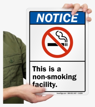 Notice Non Smoking Facility Sign - No Food In Waiting Room