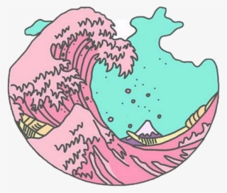Aesthetic Clipart Tumblr Cartoon - Great Wave Off Kanagawa Aesthetic