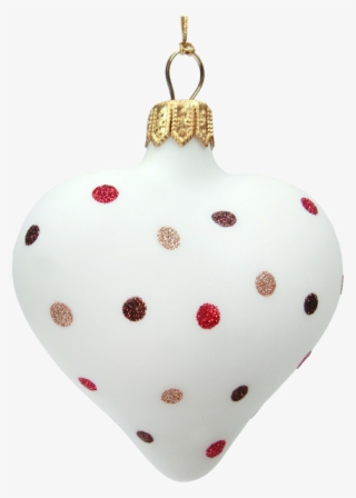Heart-shaped Ornament With Glitter Dots - Christmas Ornament