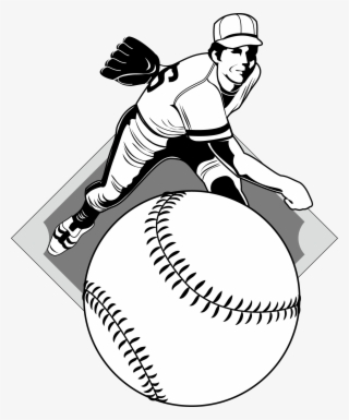 Pitcher Baseball Player Clip Art - Baseball Clipart Softball Black And White
