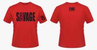 Red Soft Material T Shirt With Black Savage Lettering - Liverpool Home Kit 2015