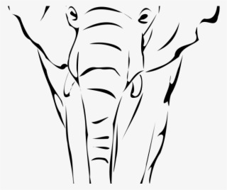 Tusk Clipart Face Outline - Elephant Clipart Drawing