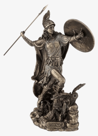 Athena Throwing Javelin With Owl Of Wisdom - Athena Goddess Of War Statue