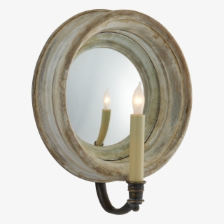 Chelsea Medium Reflection Sconce In Old White - Купить Зеркало Рыбий Глаз