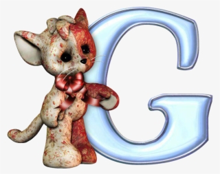 Alfabeto Azul Con Gatos Png - Letras Del Abecedario I Con Gatos