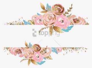 Free Png Watercolor Flower Gold Png Image With Transparent - Rose Gold Watercolor Floral