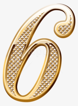Free Png Gold Deco Number Six Png Images Transparent - Gold Number Png