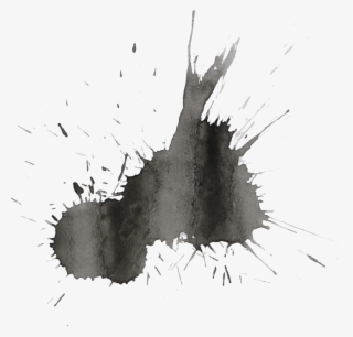 Black Watercolor Splatter - Tree