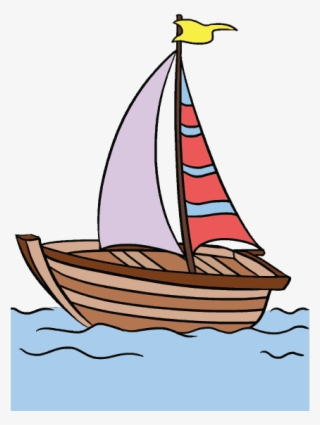 How To Draw A In Few Easy Ⓒ - Drawing Of Boat With Colour