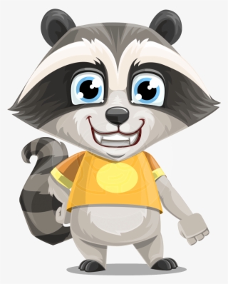 Baby Raccoon Cartoon Vector Character Aka Roony - Raccoon Cartoon Character