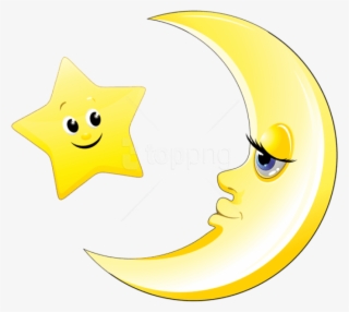 Free Png Download Transparent Cute Moon And Starpicture - Moon And Star Clipart