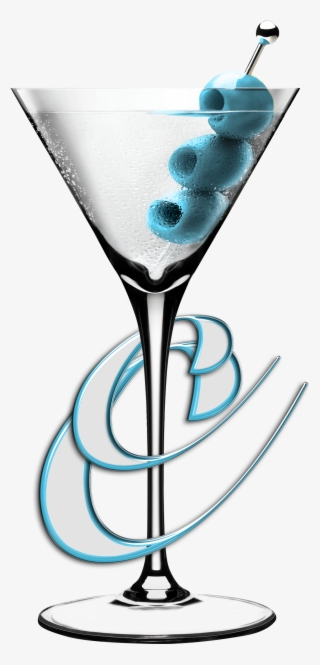 Cocktails And Caviar Martini Glass With Blue Olives - Martini Glass Transparent Png