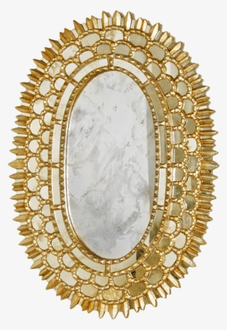 Worlds Away Carmelita Gold Leaf Oval Mirror - Mirror