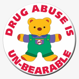"drug abuse is un-bearable" red ribbon teddy bear - cartoon