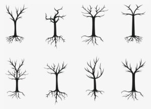 Tree Roots Silhouette Png Download Tree Roots Silhouette - Line Art