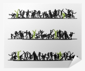 Sketch Of People Crowd For Your Design Poster • Pixers® - Wall Vinyl Sticker Decals Mural Room Design Pattern