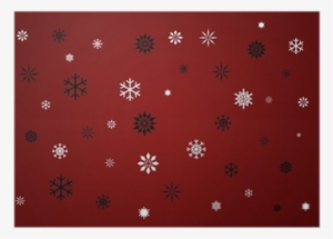 Black And White Snowflakes On Red, Winter Snow Background - Wallpaper