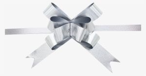 Silver Ribbon Bow Png Graphic Black And White - Silver Gift Ribbon Png
