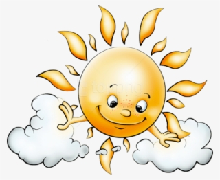 Sun With Clouds Free Png Picture Clipart - Good Morning Sun Png