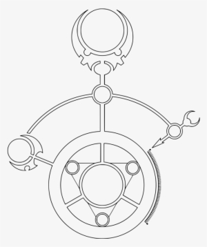 Line Art Drawing Magic Circle - Clip Art