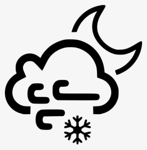 Cloud Wind Windy Moon Night Snow Snowing Comments - Wind And Snow Icon