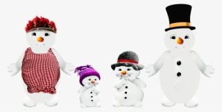 Snow Man, Family, Parents, Children, Winter, Png - Snowman