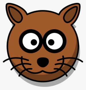 Brown Cat Head Cartoon - Cartoon Cat Simple