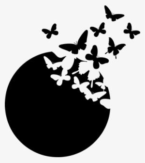 Butterfly Clock Sticker - Siluetas De Mariposas Volando Blanco Y Negro
