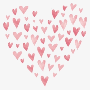 Watercolour Hearts - Love Heart Pastel Pink