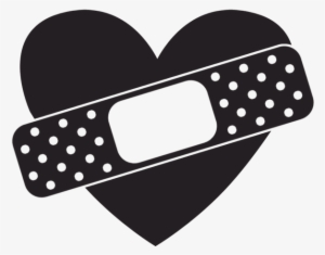 Png Transparent Stock Band Aid Clipart Black And White - Heart With Bandaid Clipart