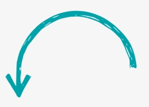 Image Of A Blue Curved Handdrawn Arrow - Blue Hand Drawn Arrow