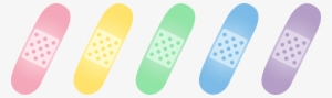 Five Cute Bandages Free Clip Art Colorful - Cute Bandage Clipart