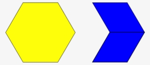 A Diagram Of Two Figures Made Of Pattern Blocks - Yellow Hexagon Pattern Block