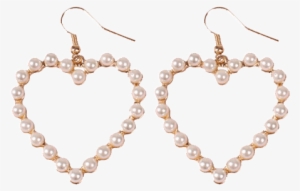 Itgirl Shop Pearl Hearts Minimal Earrings Aesthetic - Pearl Hearts Minimal Earrings