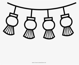 Chinese String Lights Coloring Page - Coloring Book