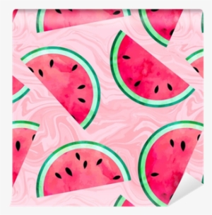 Fruity Seamless Vector Pattern With Watercolor Paint - Texture Anguria