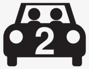 Silhouette Representing Two People Lift Sharing - Car With People Silhouette