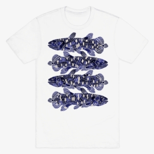 Geometric Jeweled Coelacanth Fish Mens T-shirt - Alice In Wonderland Tshirts