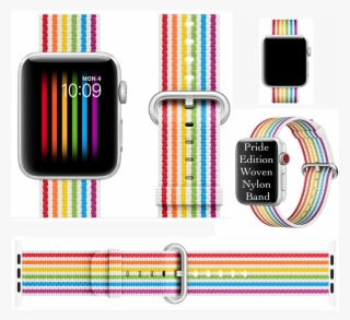 Woven Nylon Wrist Sport Rainbow Band Strap For Apple - Apple Watch Pride Band
