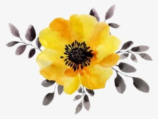 #yellow #flower #aesthetic #yellowaesthetic - Yellow Watercolor Flowers Png