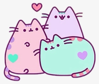 Pink Blue Lila Pusheen Cat Lovely Cute Ⓒ - Pastel Pusheen