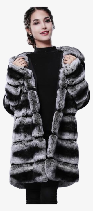 Hooded Rex Rabbit Fur Coat - Fur Clothing