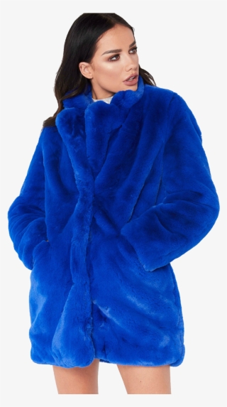Womens Blue Fur Coat