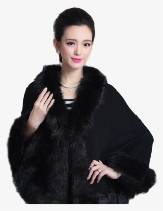 Faux Fur Coat In Black - Black Sweater Fur Collar