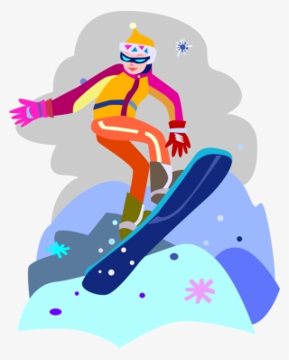 Vector Illustration Of Snowboarder On Snowboard Snowboarding