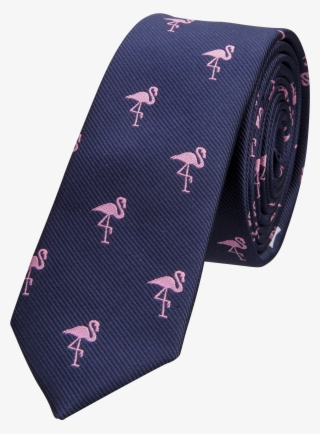 Navy/pink Flamingo 5cm Tie - Yd Flamingo Tie