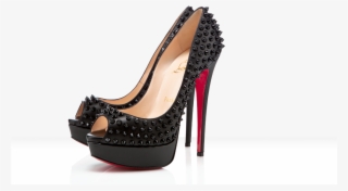 Is This Your First Heart - Christian Louboutin Lady Peep Black Spike